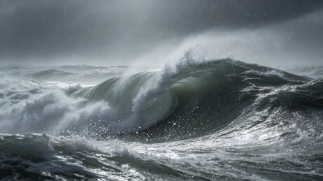 4K高清海上暴风雨巨浪场景