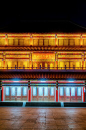 中国辽宁鞍山市博物馆夜景风光
