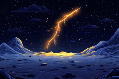 闪电划破夜空的瞬间