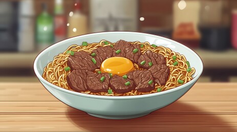 郑州烩面馆中的羊肉汤面