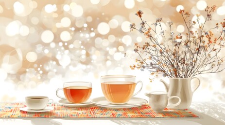 简约茶几上的斑斓茶垫