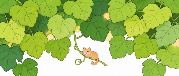 猫咪藤蔓间悠闲栖息