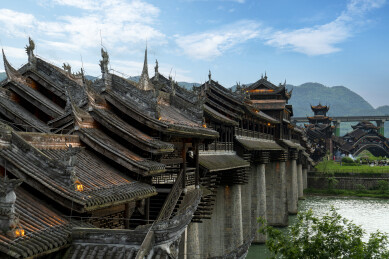 重庆黔江濯水古镇风雨廊桥