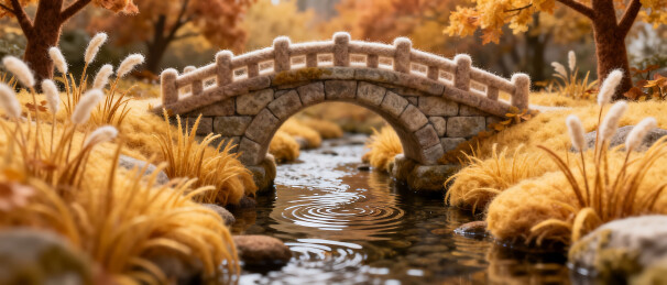 秋日小桥流水景观