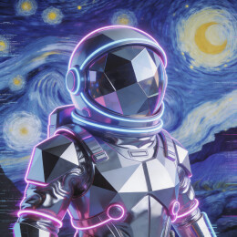 赛博梵高星空宇航员