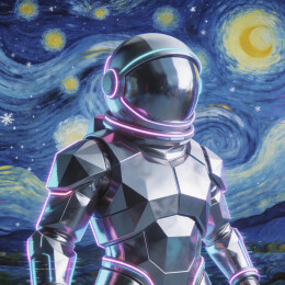 赛博梵高星空宇航员