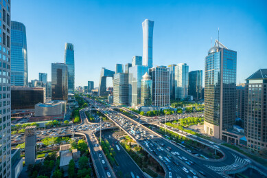 北京CBD国贸桥车流