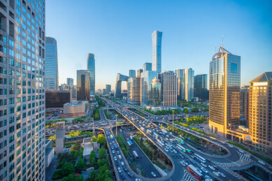 北京CBD国贸桥车流