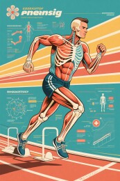 人体解剖插画跑步运动员