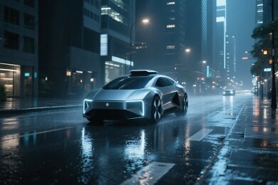 未来雨夜都市汽车