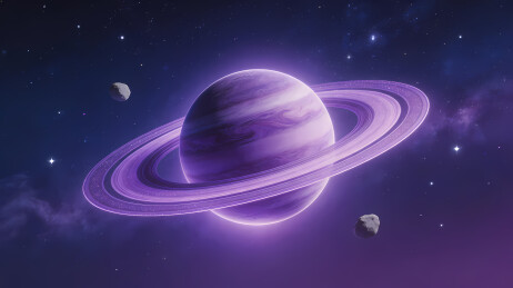 紫色光芒土星
