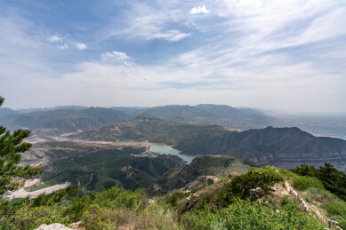 山西大同北岳恒山中式传统道教山脉全景