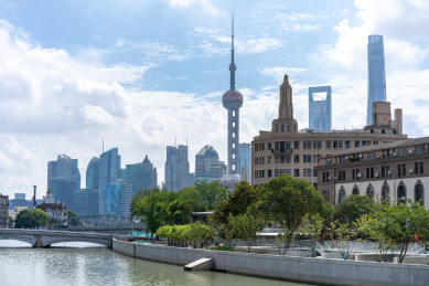上海外滩陆家嘴万国建筑群城市建筑外部景观