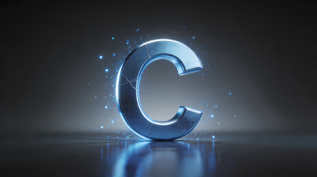 蓝色金属质感C字母