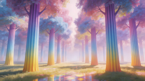 彩虹树雾中幻境