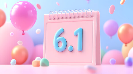 粉色日历庆祝6月1日