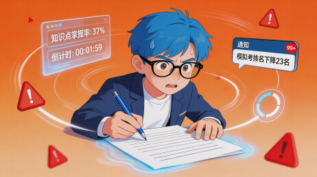 学生备考焦虑插画