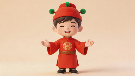 3D卡通状元男孩