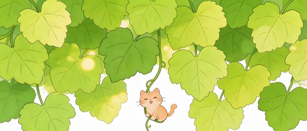 绿藤上的橘猫