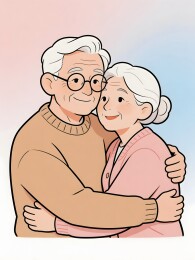老年夫妻相拥