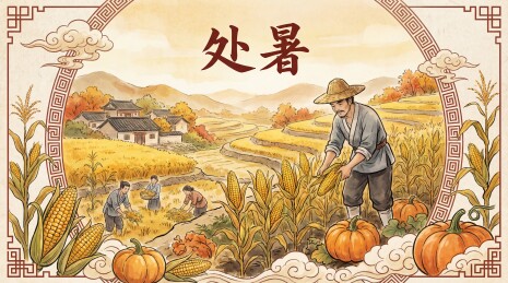 处暑节气农忙丰收景象