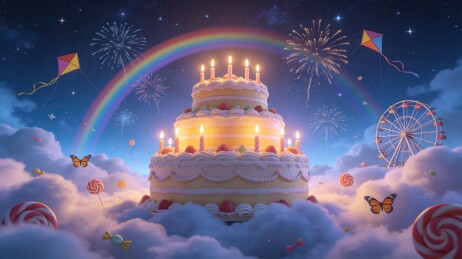 梦幻云上生日蛋糕