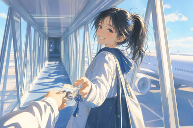 廊桥递牌少女