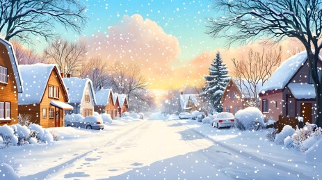 雪后寂静的街道