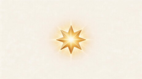 金色光芒八角星图案
