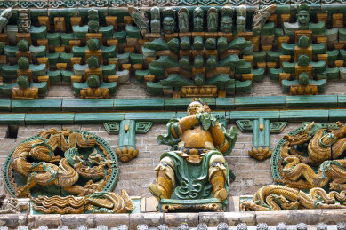 山西临汾广胜寺水神庙网红元代石狮