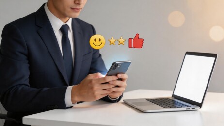 商务人士办公使用手机