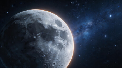 月球表面与星空背景