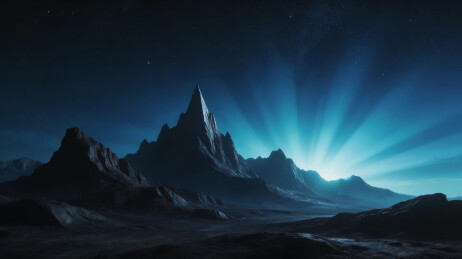 外星山脉与极光