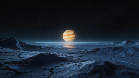木卫二地表与木星全景