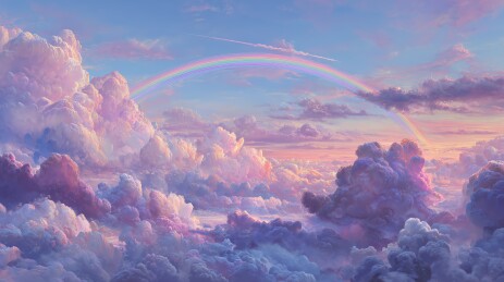梦幻彩虹云海背景