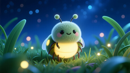 大暑夏夜萤火虫漫天飞舞梦幻图