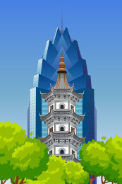 浙江温州巽山公园巽山塔世贸大厦