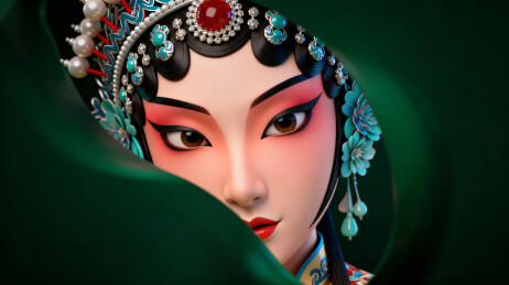 3d国风动画人物京剧花旦肖像特写