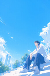 晴空楼梯上的独处