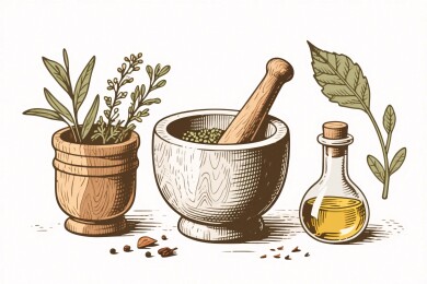 复古草药插画
