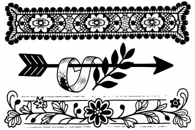 婚礼边框插画