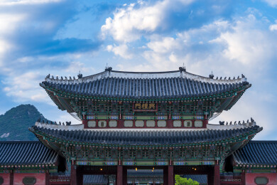 韩国首尔景福宫传统宫殿建筑