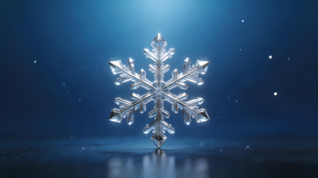 晶莹剔透六角雪花梦幻冬日