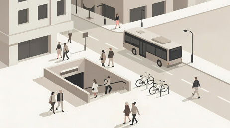 现代简约都市街景宁静有序