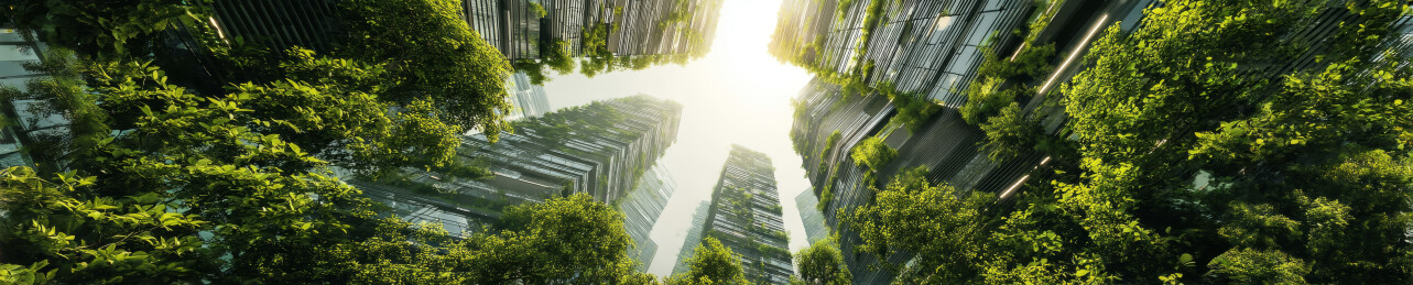 垂直森林城市绿意盎然的都市景观