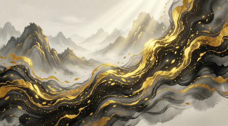 金箔微光空域背景