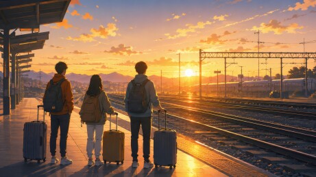高考结束后考生结伴毕业旅行