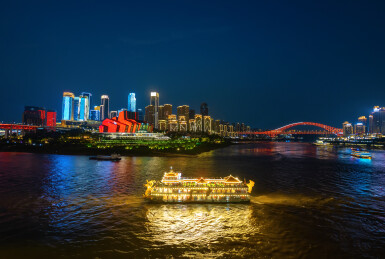 重庆两江游和夜景城市风光