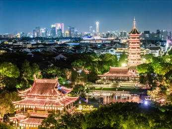 中国江苏苏州盘门景区风光