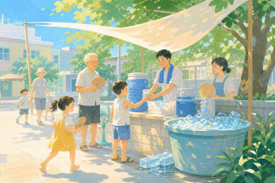 夏日社区冰水补给